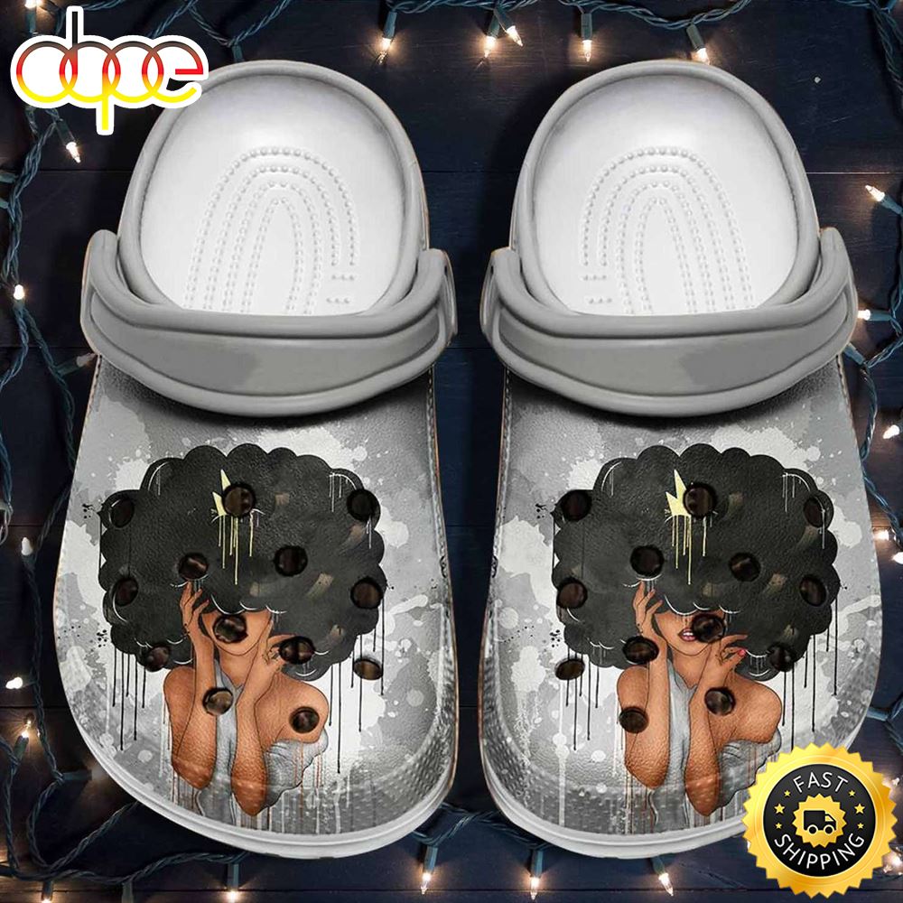 Black Queen Beautiful Hair Black Girl Crocs Crocband Clog Shoes ...