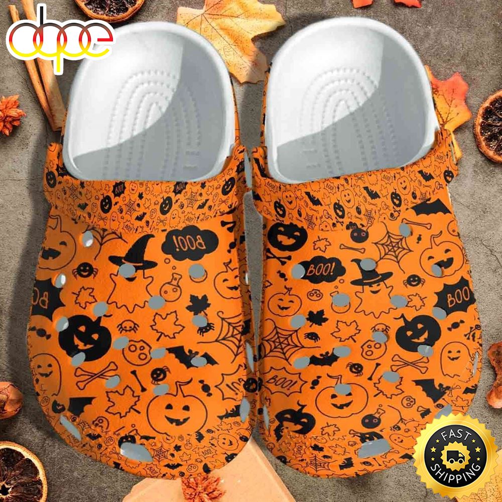 Boo Boo Pumpkins Spider Witch Magic Pattern Halloween Crocs Crocband Clogs Shoes