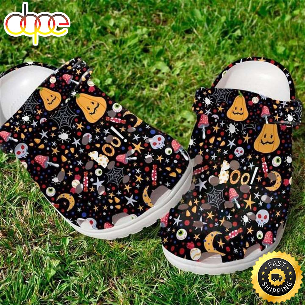Boo Halloween Pattern Classic Crocs Clogs Crocband Shoes