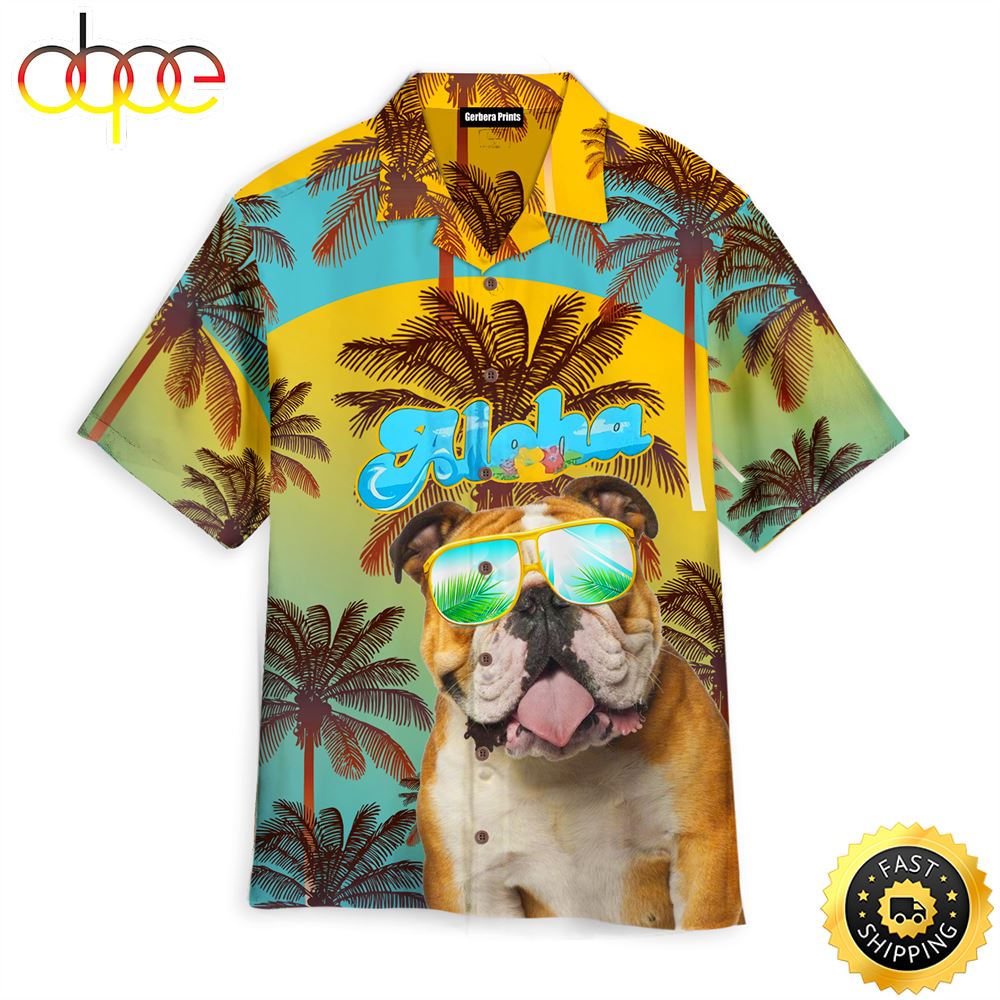 Bulldog Christmas Hawaiian Shirts Men Dog Hawaiian Shirt Best Gifts For Dog Lovers 1