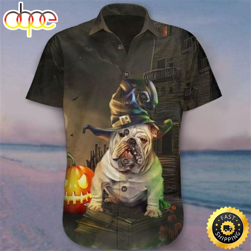 Bulldog Halloween Hawaiian Shirts Men Dog Hawaiian Shirt Best Gifts For Dog Lovers 1
