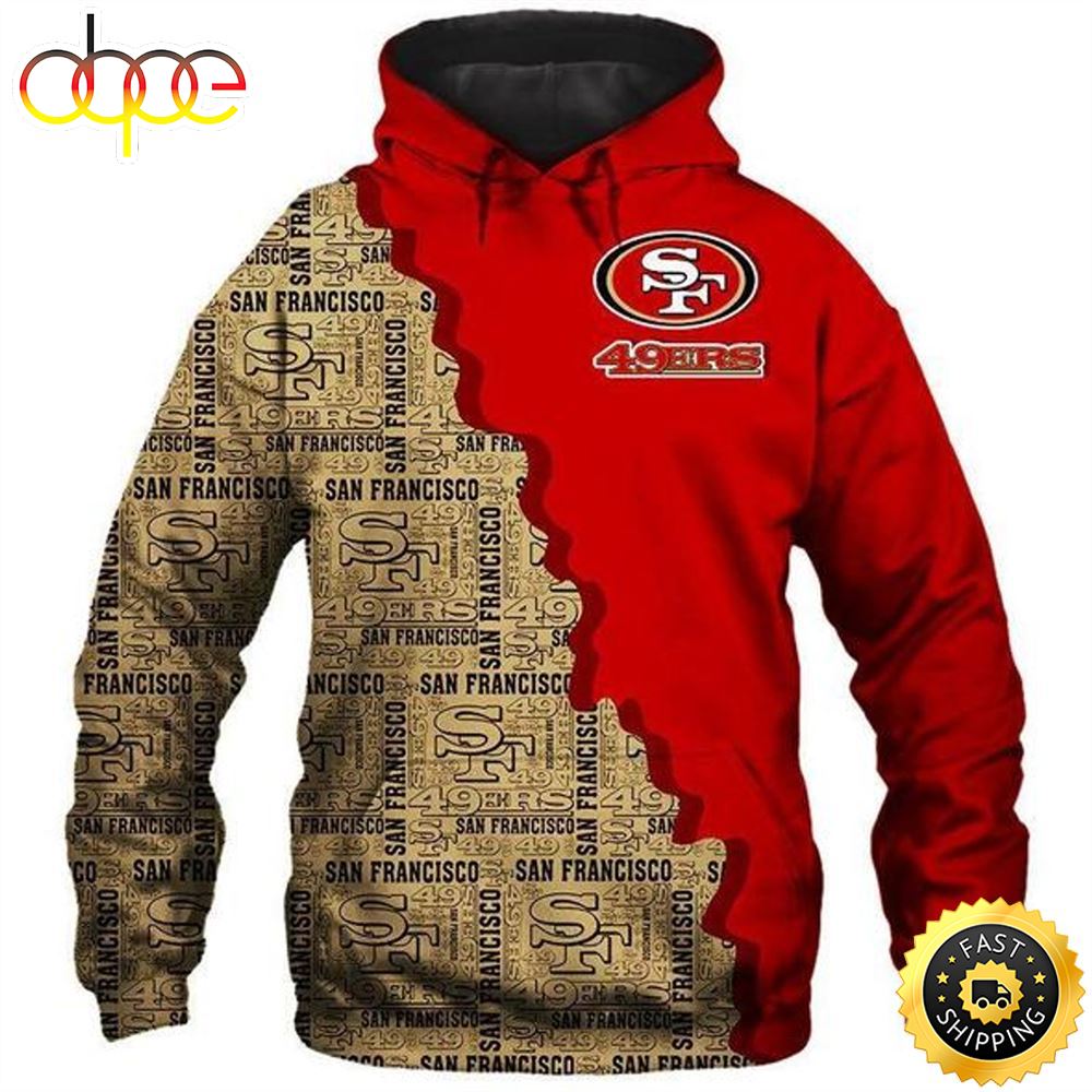 Classic 49ers Team Logos All Over Print Hoodie