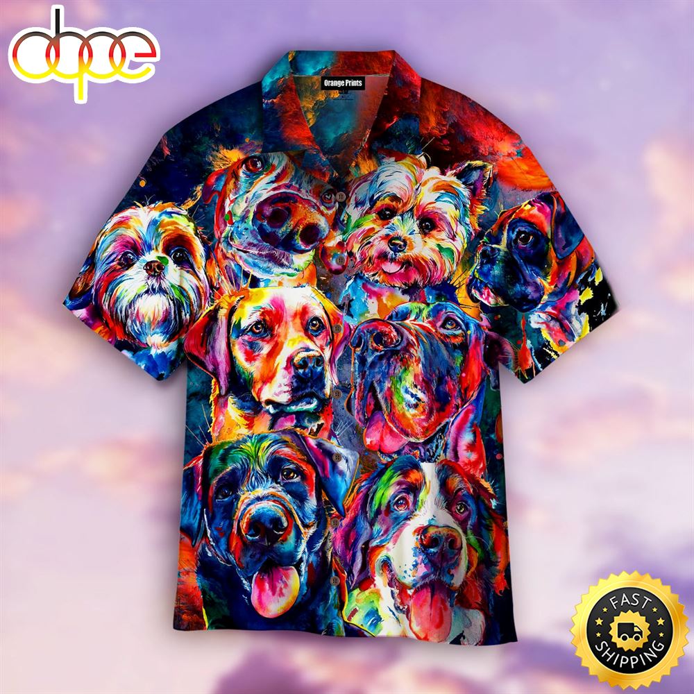 Colorful Dogs Hawaiian Shirts Men Dog Hawaiian Shirt Best Gifts For Dog Lovers 1
