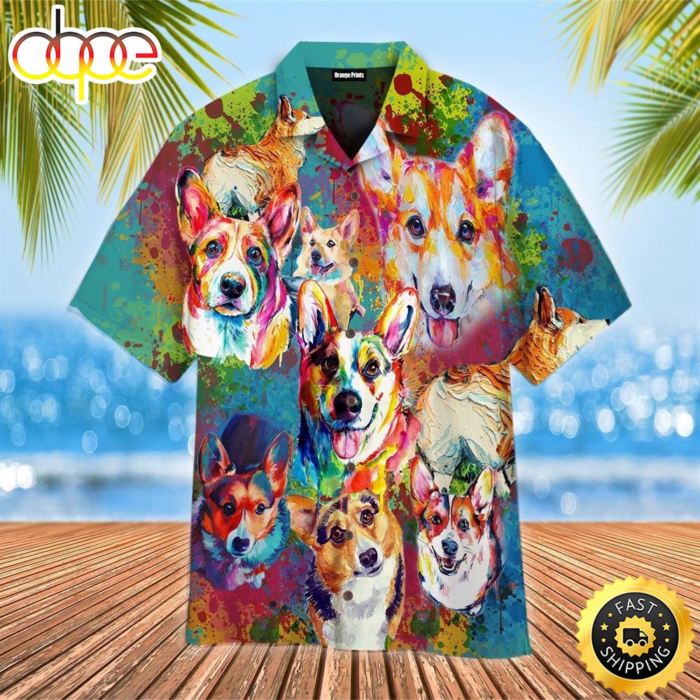 Corgi Dog Colorful Hawaiian Shirts Men Dog Hawaiian Shirt Best Gifts For Dog Lovers 1