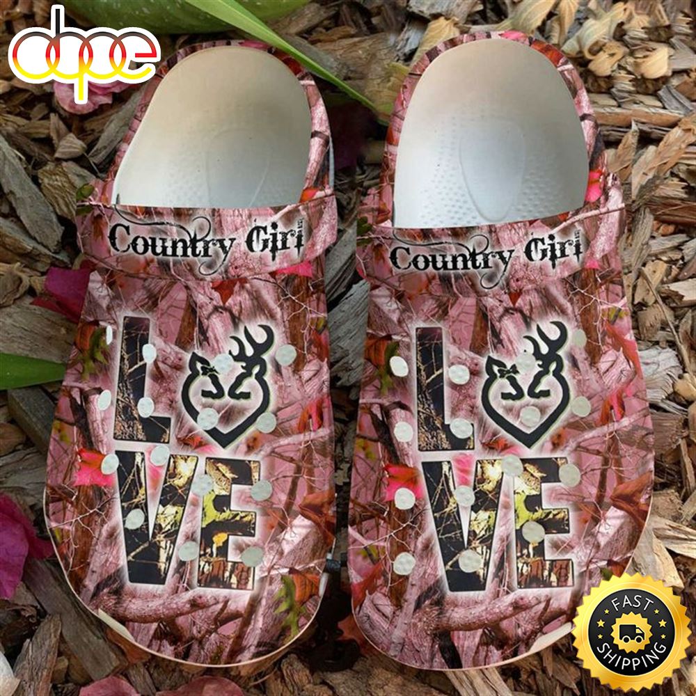Country Girl Love Crocs Crocband Clog Shoes