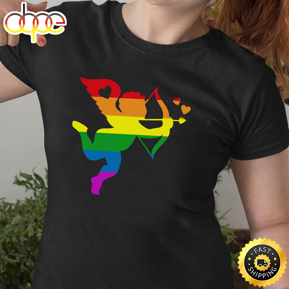 Cupid Valentine S Day LGBT Rainbow Love Relationship Gift Long Sleeve Valentines Day T Shirt