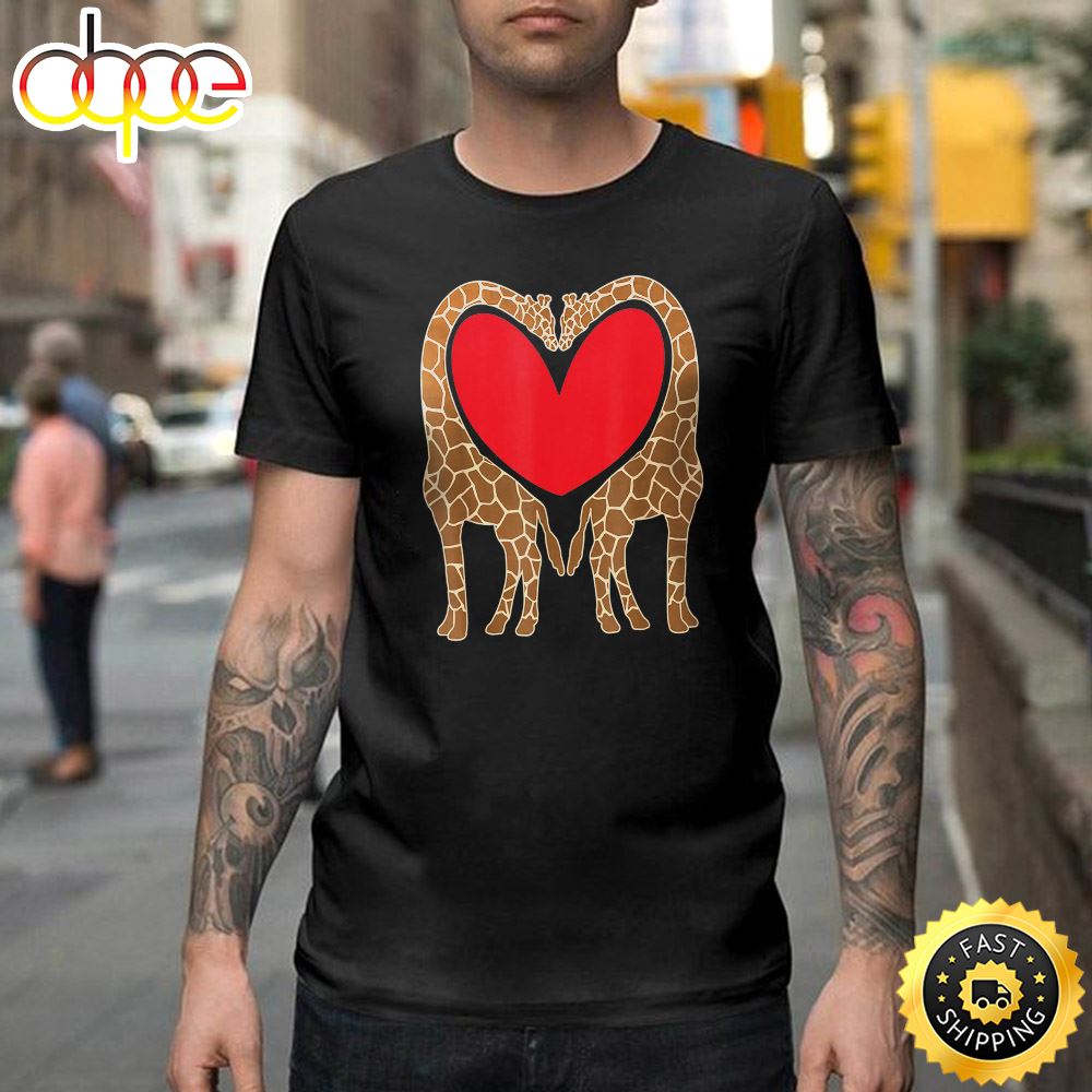 Cute Giraffe Fun Valentine Gift For Giraffe Lovers Happy Valentines Day Unisex T Shirt