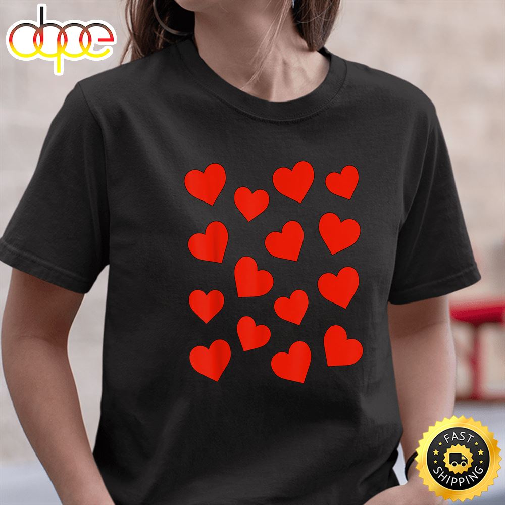 Cute Valentines Day Heart Outfit Hearts Kids Toddler Women T Shirt