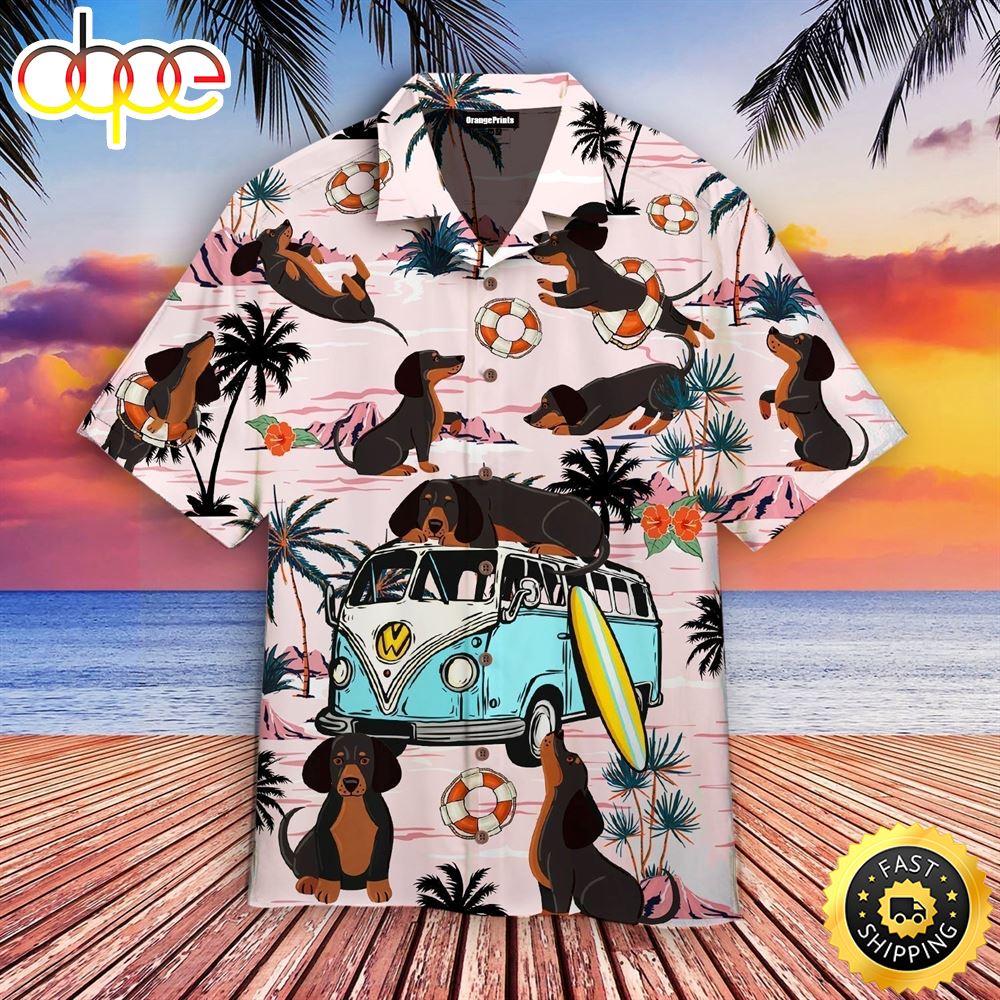 Dachshund Dog Summer Beach Hawaiian Shirts Men Dog Hawaiian Shirt Best Gifts For Dog Lovers 1