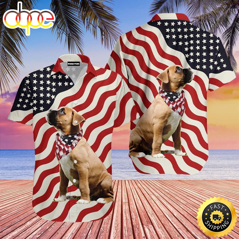 Dog American Flag Hawaiian Shirts Men Dog Hawaiian Shirt Best Gifts For Dog Lovers 1