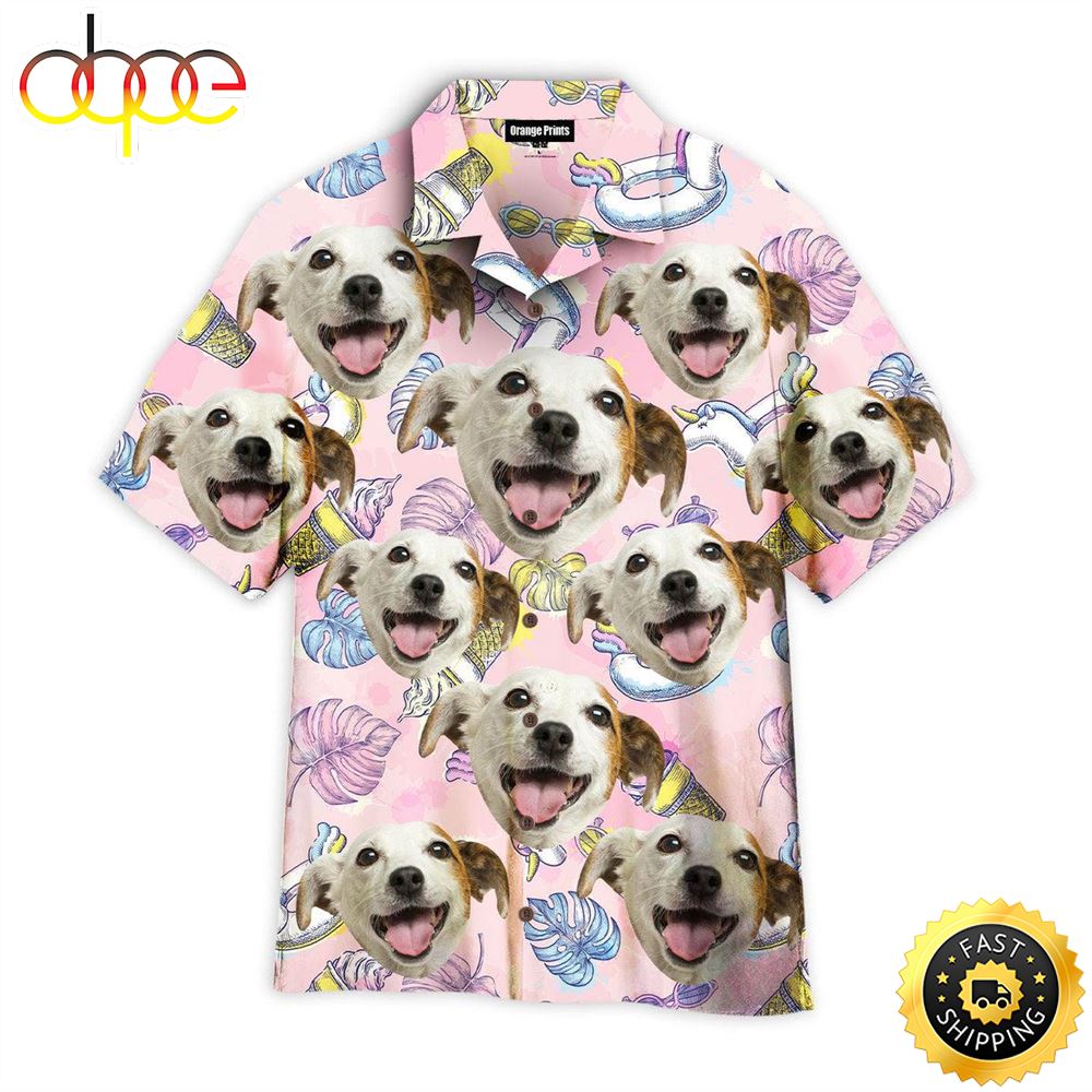 Dog And Summer Unicorn On Pink Hawaiian Shirts Men Dog Hawaiian Shirt Best Gifts For Dog Lovers 1