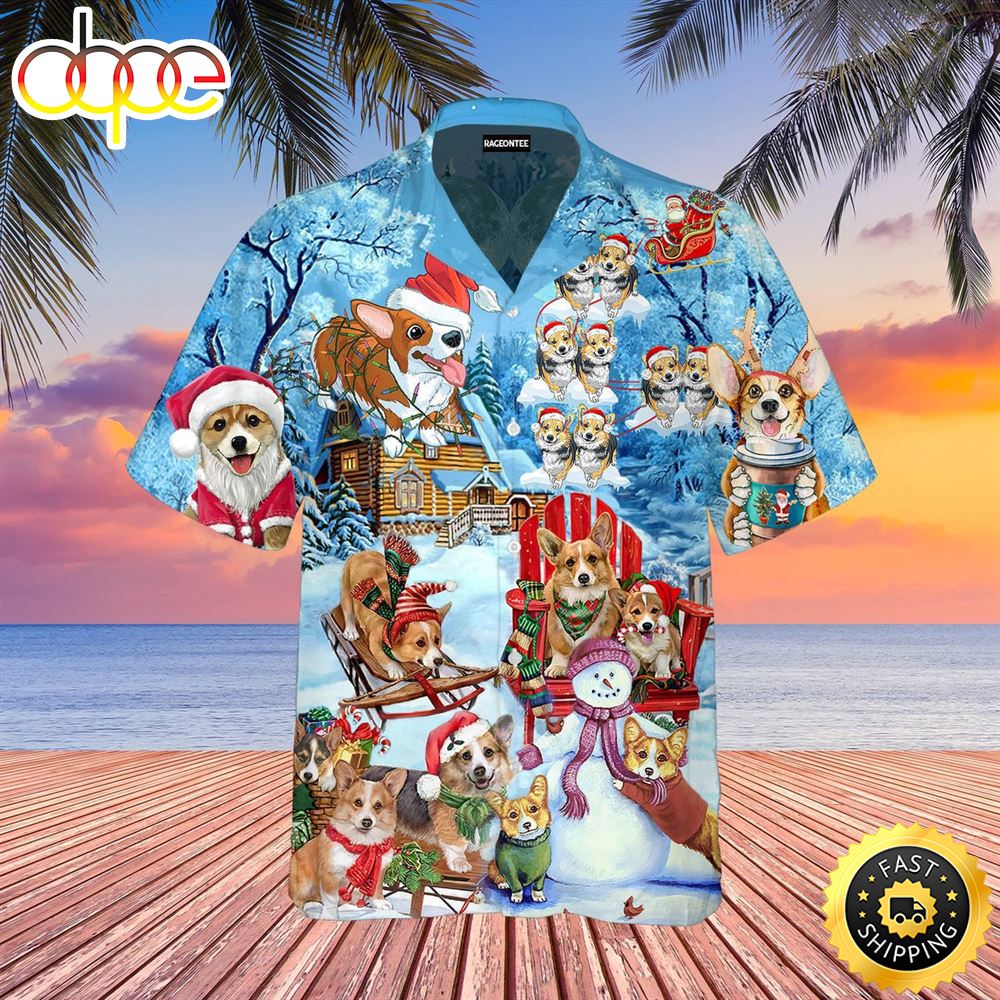 Dog Corgi Christmas Hawaiian Shirts Men Dog Hawaiian Shirt Best Gifts For Dog Lovers 1