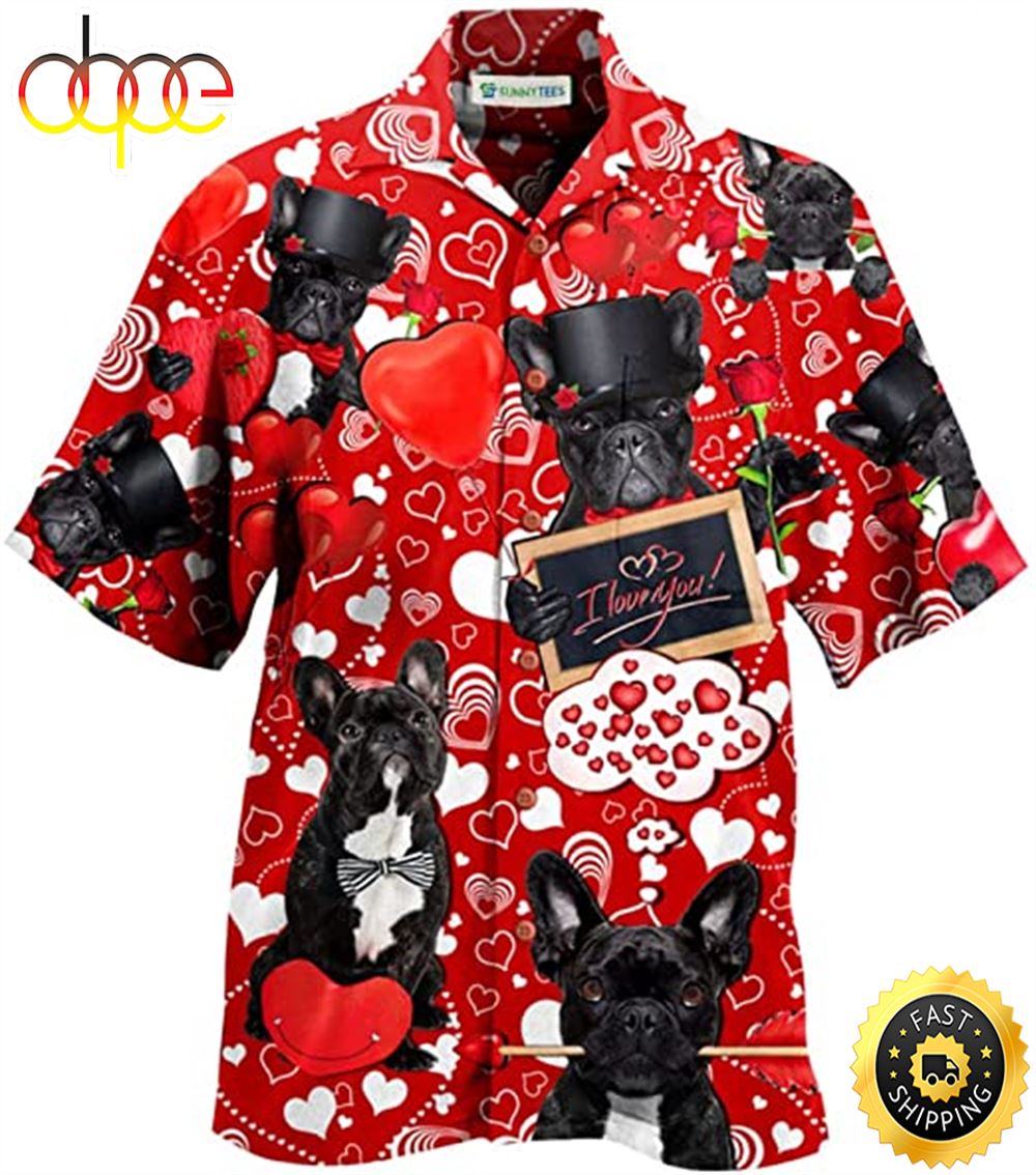 Dog Happy Valentine Hawaiian Shirts Men Dog Hawaiian Shirt Best Gifts For Dog Lovers 1
