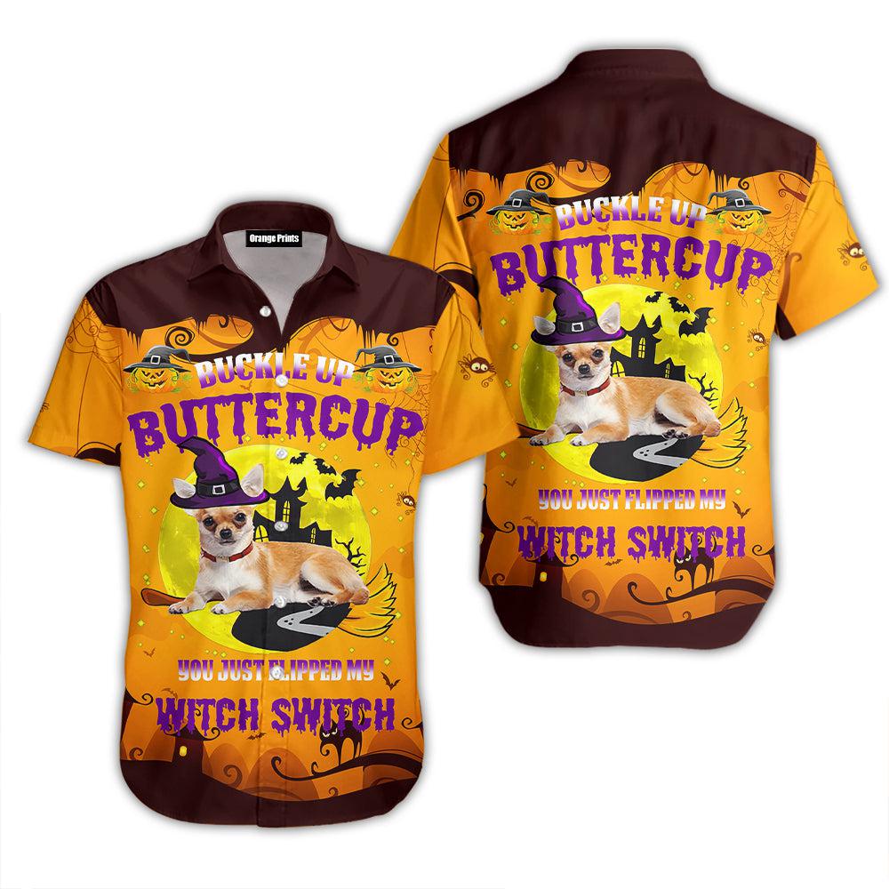 Dog Witch Halloween Buckle Up Butter Cup Hawaiian Shirts Men Dog Hawaiian Shirt Best Gifts For Dog Lovers 1