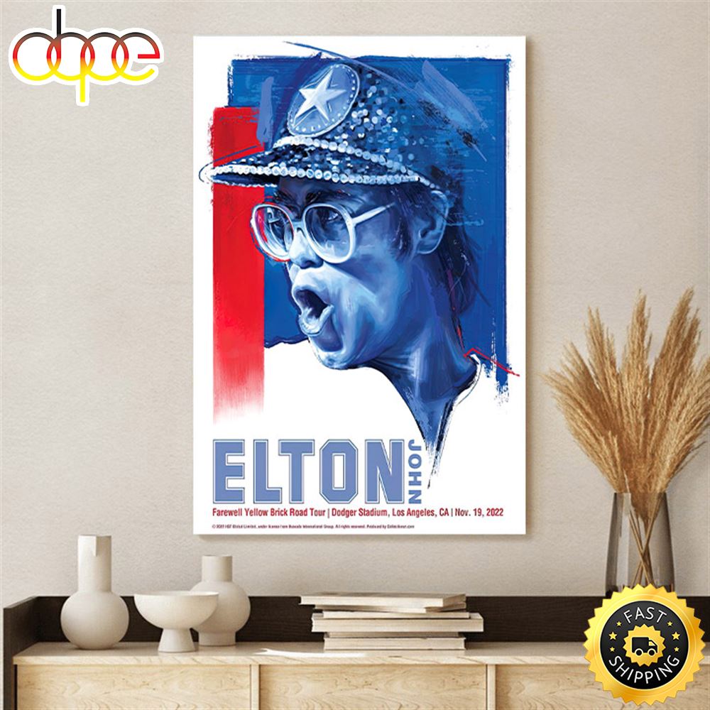 Elton John Tour 2022 November 20 Dodger Stadium Night 2 Poster