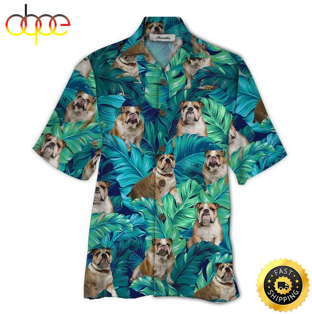 England Bulldog Hawaiian Shirt Mens Hawaiian Shirt Gifts For Dog Lovers 1