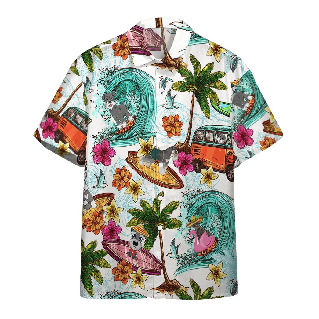 Enjoy Surfing With Miniature Schnauzer Dog Hawaiian Shirt Mens Hawaiian Shirt Gifts For Dog Lovers 1
