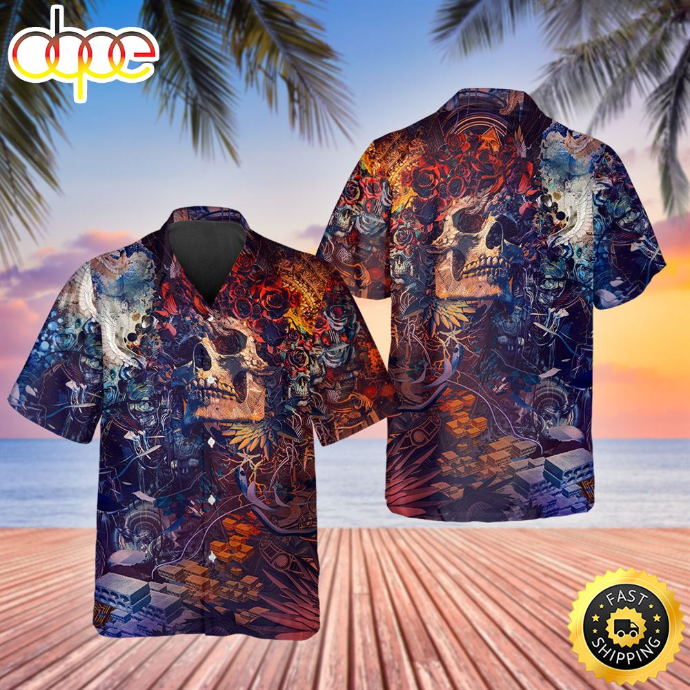 Floral Grateful Dead Skull Hawaiian Shirt Hawaiian Shirt For Men Best Hawaiian Shirts 1