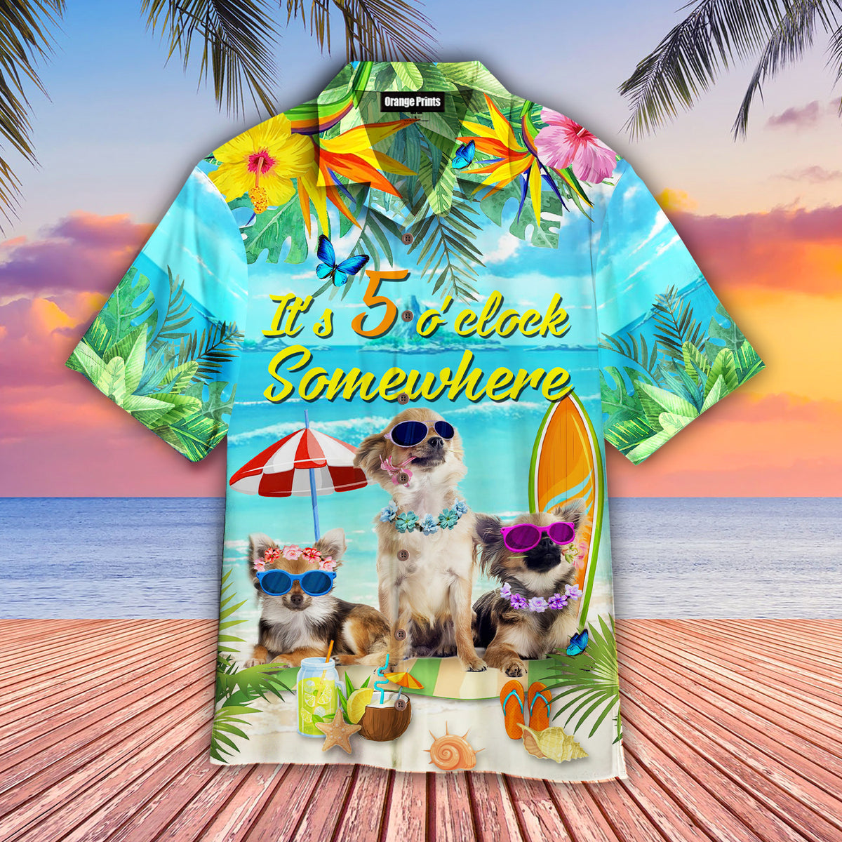 Funny Dog Beach It S 5 O Clock Somewhere Dog Hawaiian Shirt Mens Hawaiian Shirt Gifts For Dog Lovers 1