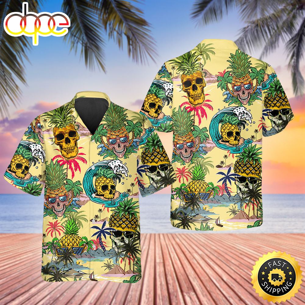 Funny Pineapple Skull Hawaiian Shirt Hawaiian Shirt For Men Best Hawaiian Shirts 1