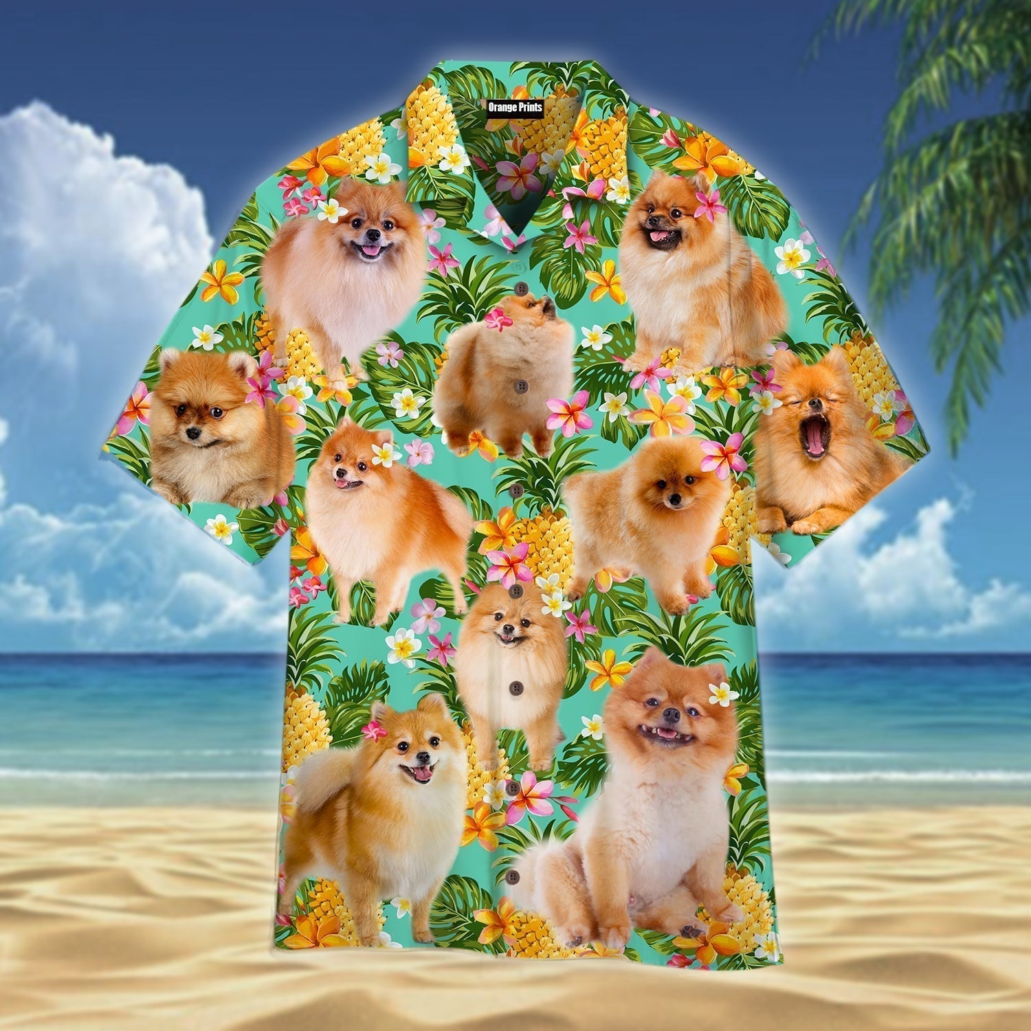 Funny Pomeranian Dog Pinapple Tropical Dog Hawaiian Shirt Mens Hawaiian Shirt Gifts For Dog Lovers 1