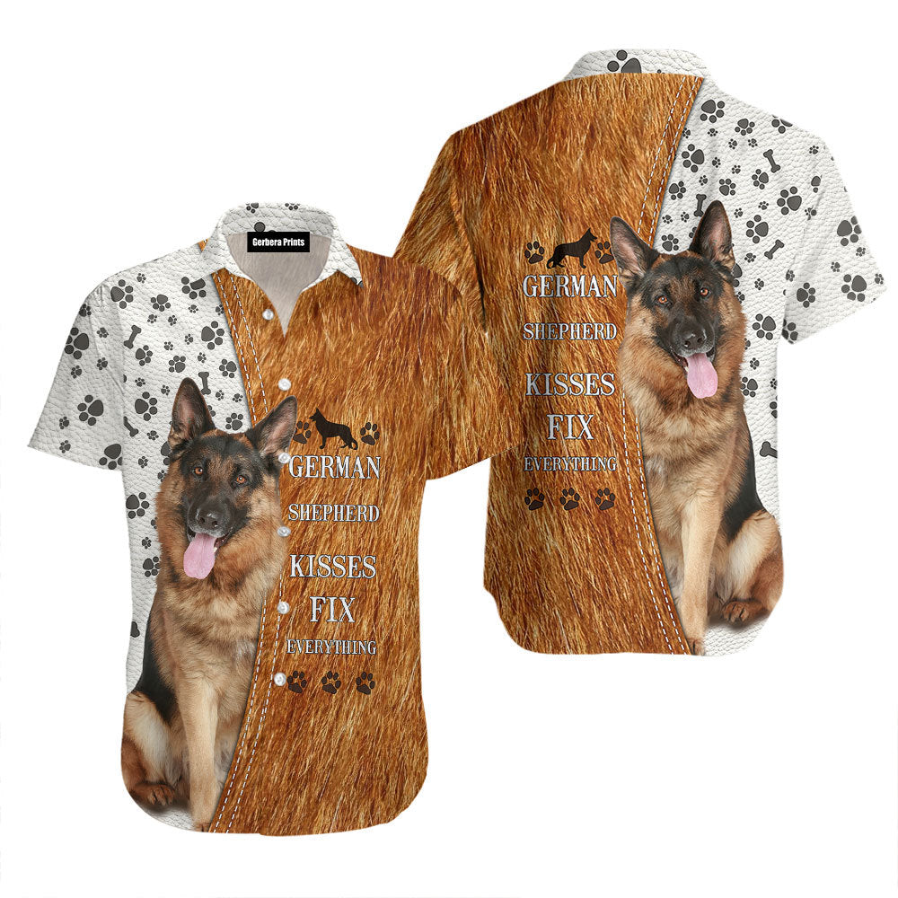 German Shepherd Kisses Fix Everything Dog Hawaiian Shirt Mens Hawaiian Shirt Gifts For Dog Lovers 1