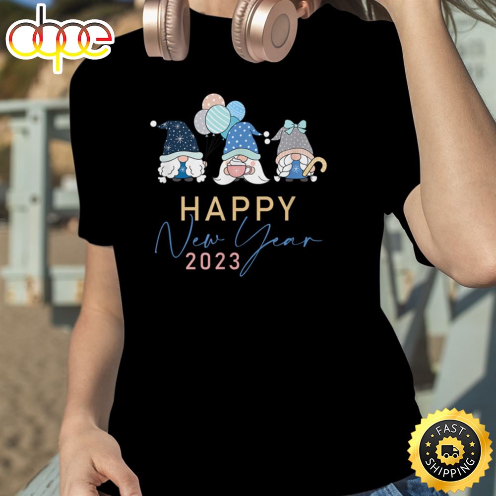 Gnome Happy New Year 2023 Unisex Basic T Shirt 1