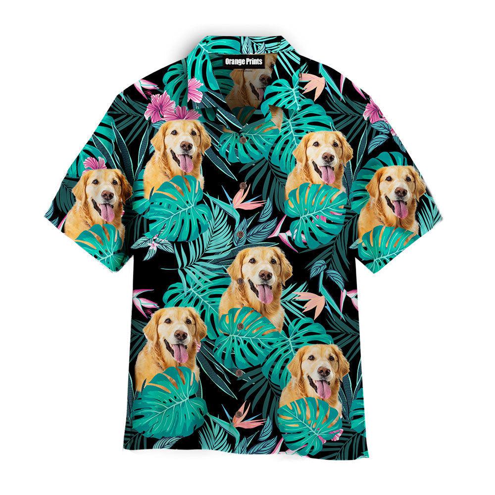 Golden Retriever Dog Palm Leaves Tropical Pattern Dog Hawaiian Shirt Mens Hawaiian Shirt Gifts For Dog Lovers 1