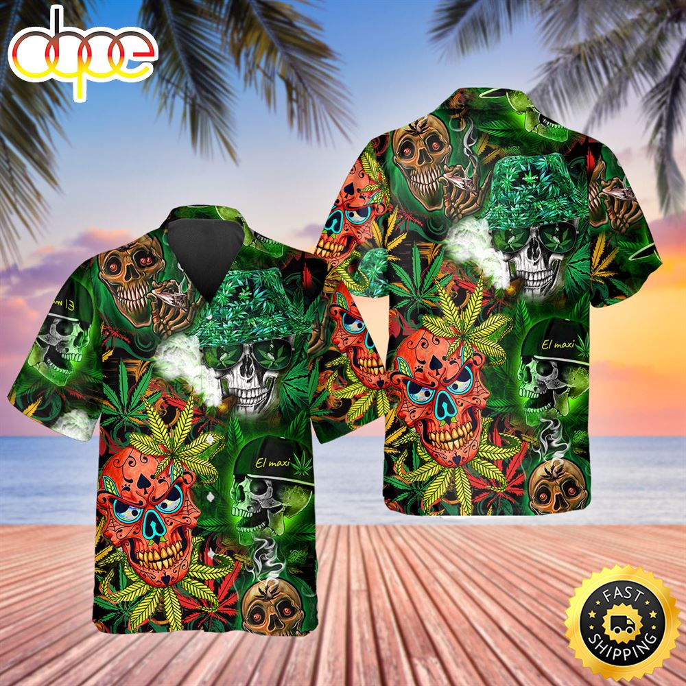 Green Forest Skull Hawaiian Shirt Hawaiian Shirt For Men Best Hawaiian Shirts 1