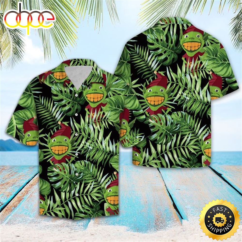 Grinch Green Tropical Button Up The Grinch Summer Hawaiian Shirt
