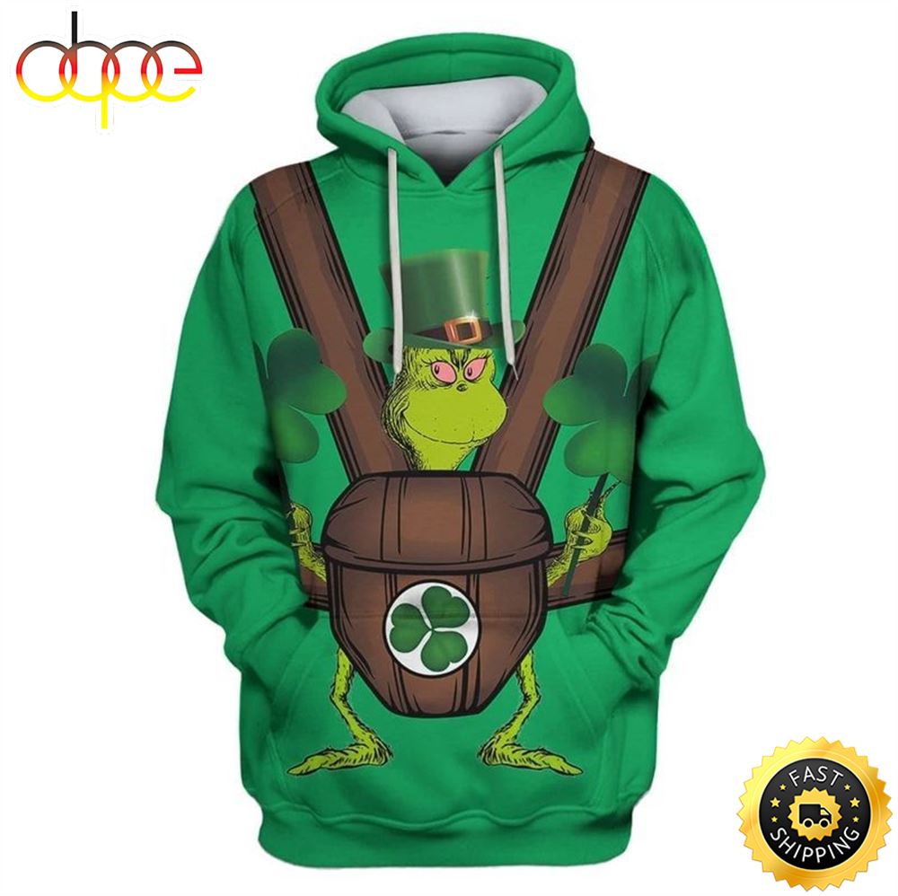 Grinch Saint Patricks Day Happy Patrick S Day 3d Hoodie All Over Print Shirt
