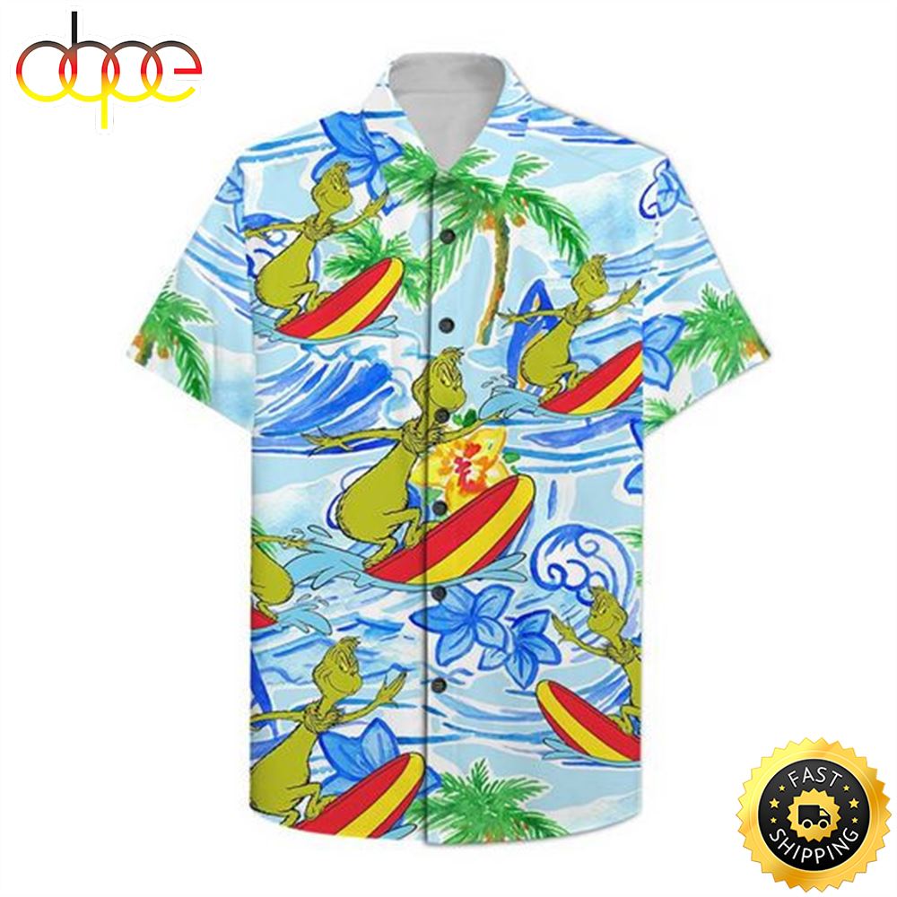 Grinch Surfing The Grinch Summer Hawaiian Shirt