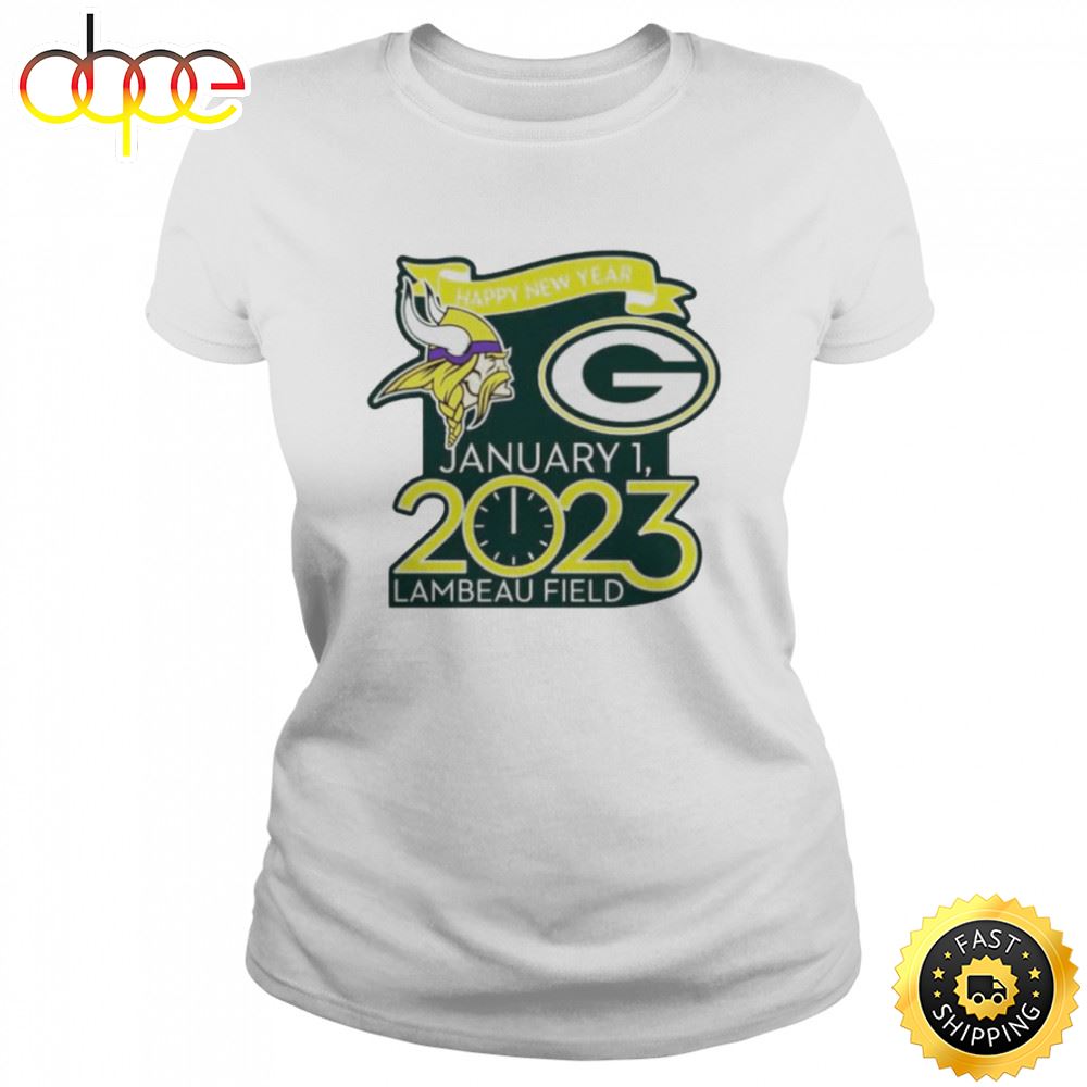 Happy New Years Packers Vs. Vikings Jan. 1 2023 Lambeau Field Gameday  Unisex Basic T-shirt –