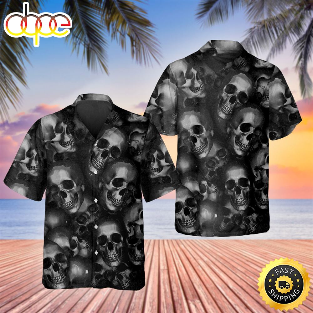 Head Pattern Happy Summer Skull Hawaiian Shirt Hawaiian Shirt For Men Best Hawaiian Shirts 1