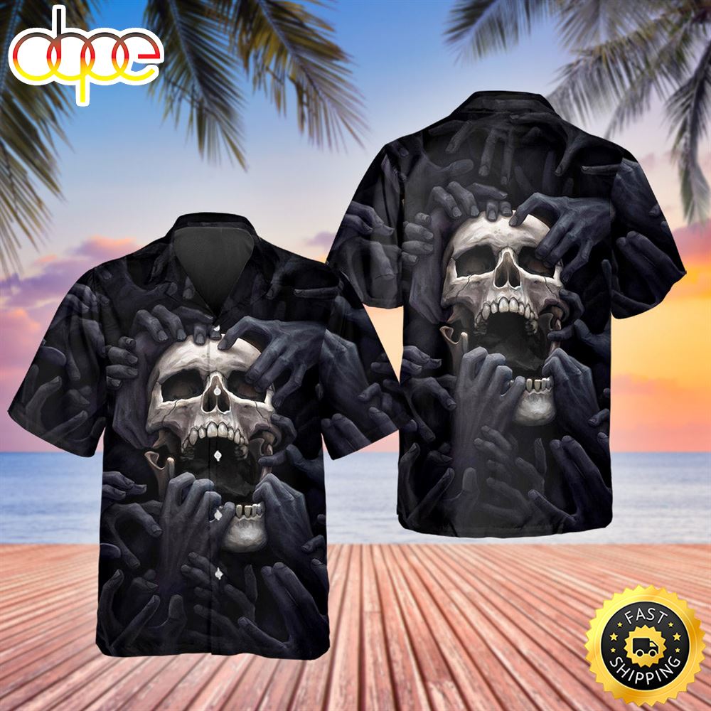 Horror Skull Nightmare Hawaiian Shirt Hawaiian Shirt For Men Best Hawaiian Shirts 1