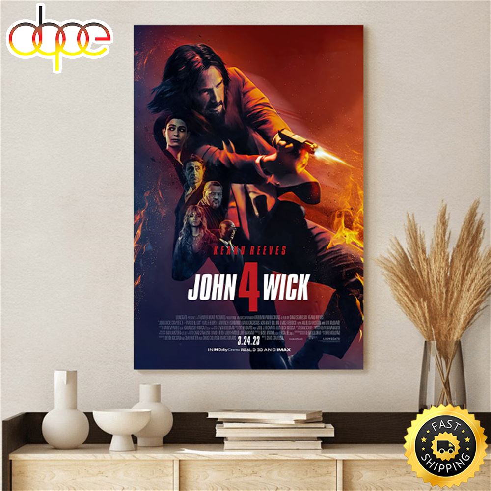 John Wick Chapter 4 Movies Keanu Reeves Poster Canvas2