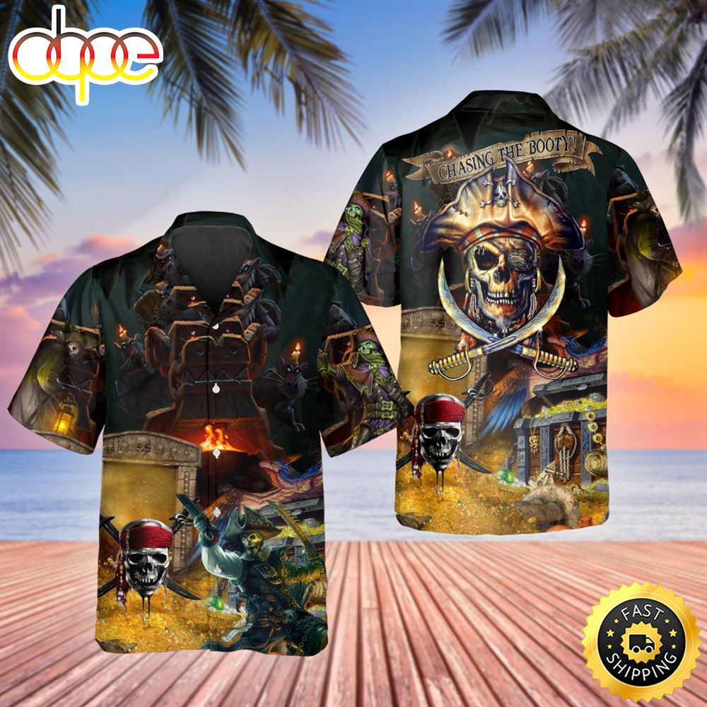 King Pirates Team Skull Aloha Beach Skulls Summer Hawaiian Shirt ...