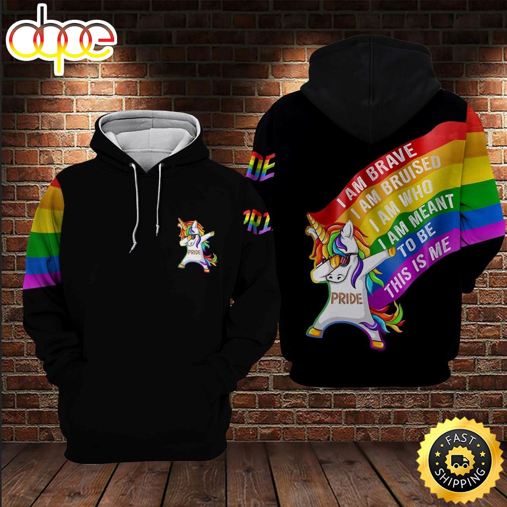 LGBT Pride And I Am Who I Meant To Be This Is Me Rainbow Hoodie 3D All Over Print Shirt
