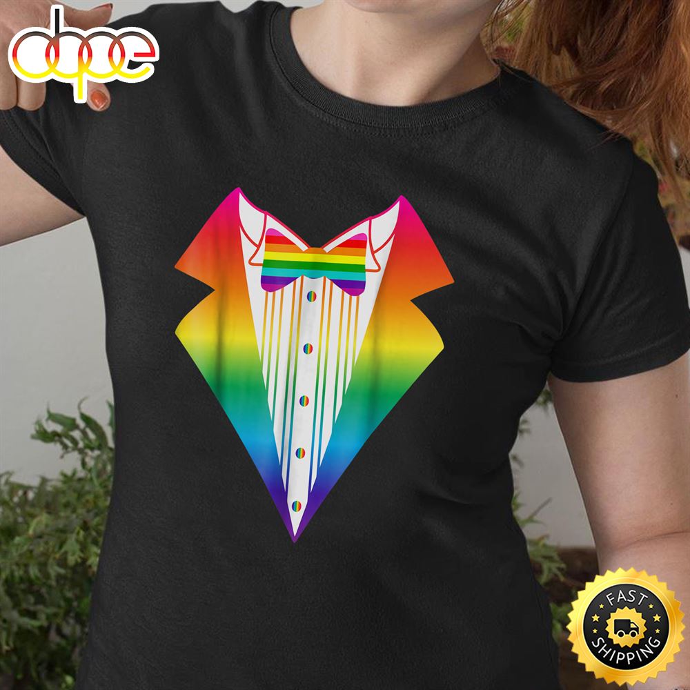 LGBT TuxedoRainbow LGBTQI Tux Pride Valentines Day T Shirt