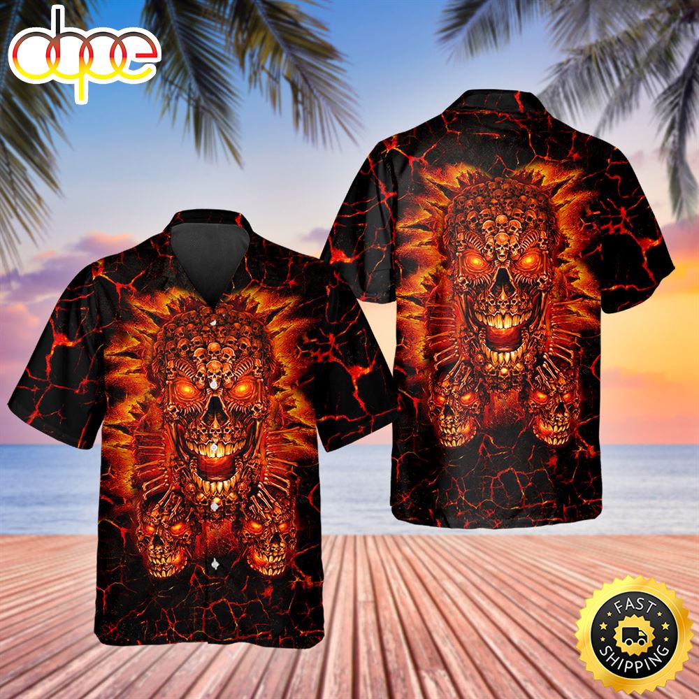 Lava Skull Hell Hawaiian Shirt Hawaiian Shirt For Men Best Hawaiian Shirts 1