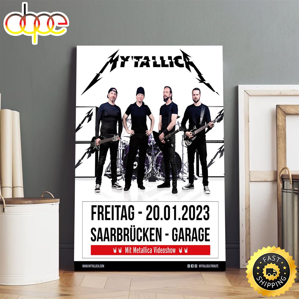 Metallica Tour 2023 Garage Saarbr?cken 20-01 Poster Canvas