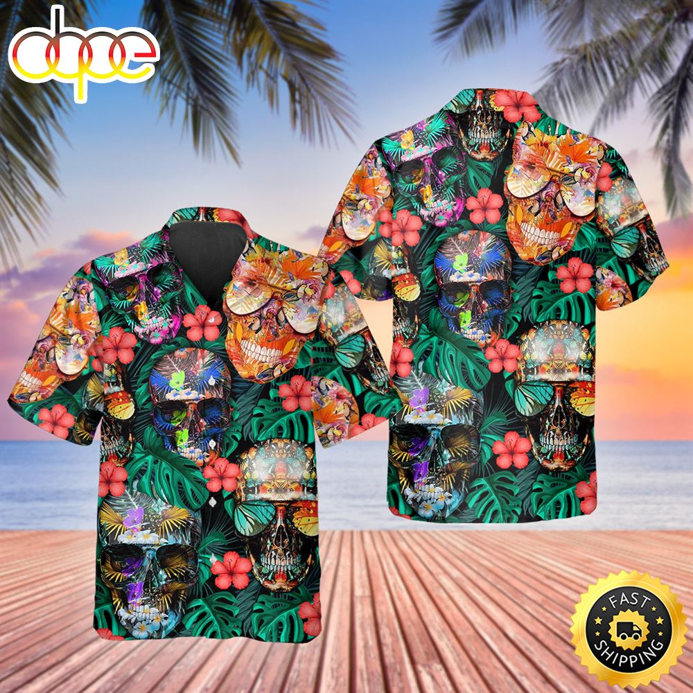 Mexican Vibe Skull Hawaiian Shirt Hawaiian Shirt For Men Best Hawaiian Shirts 1