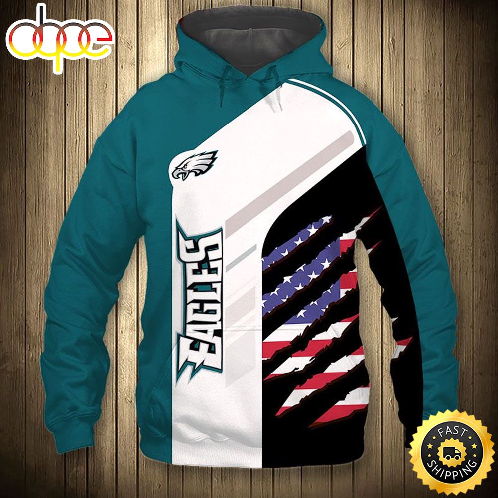 N.F.L.Eagles Patriotic 3D Hoodie All Over Print Shirt