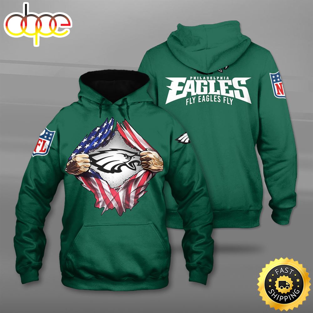 N.F.L.Philadelphia Eagles Fly Eagles Fly 3D Hoodie All Over Print Shirt 1