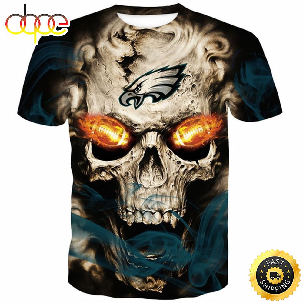 N.F.L.Philadelphia Eagles Neon 3d Glowing Fiery Eagles Football Eyes All Over Print Shirt