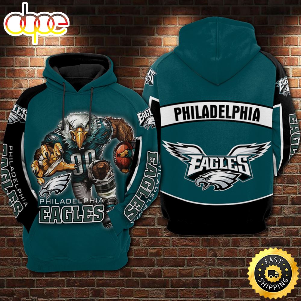 N.F.L.Philadelphia Eagles Running 3D Hoodie All Over Print Shirt