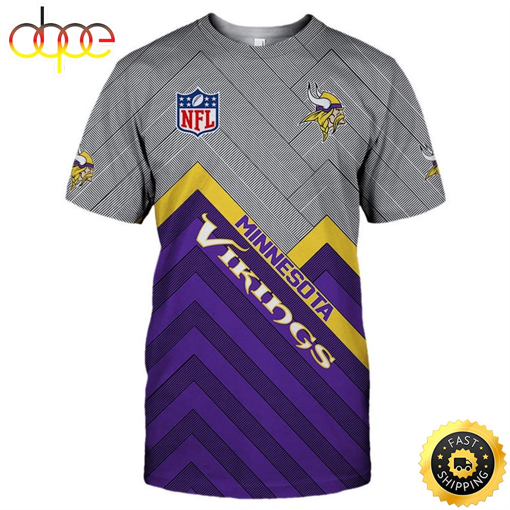 NFL Minnesota Vikings NFL Logo 3D T ShirtHoodie All Over Print Shirts