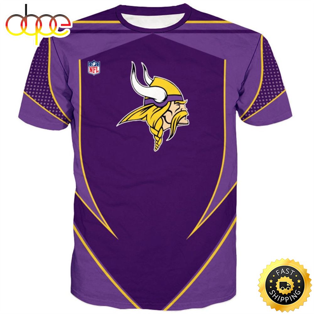 NFL Minnesota Vikings Vikings Logo 3D T Shirt All Over Print Shirts