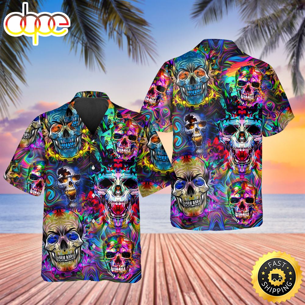 Neon Skull Hawaiian Shirt Hawaiian Shirt For Men Best Hawaiian Shirts 1