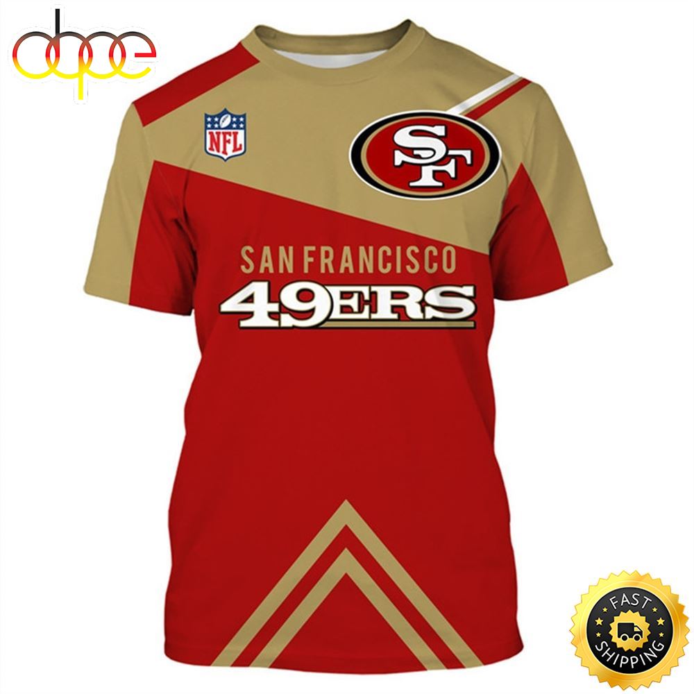 New N.F.L.San Francisco 49ers Official Logos Official Classic 49ers Team All Over Print Shirt